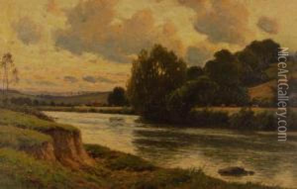 Ruralriver Scene Oil Painting - Reginald Aspinwall