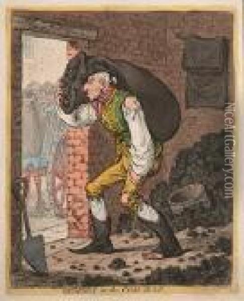 Georgey In The Coal-hole Oil Painting - James Gillray