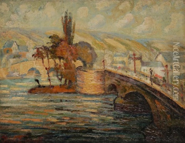 Rouen, Le Pont Corneille Oil Painting - Pierre Dumont