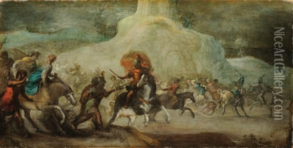 Battle Scene Oil Painting - Matthias Gundelach