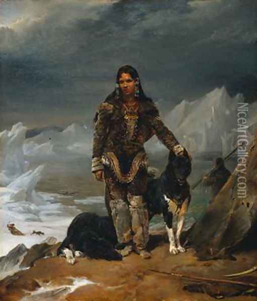 A Woman from the Land of Eskimos Oil Painting - Leon Cogniet