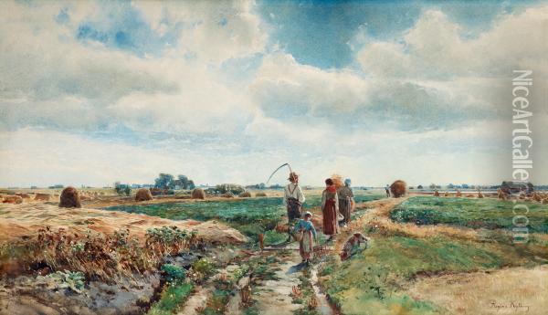 Harvest Time Oil Painting - Regina Kylberg-Bobeck