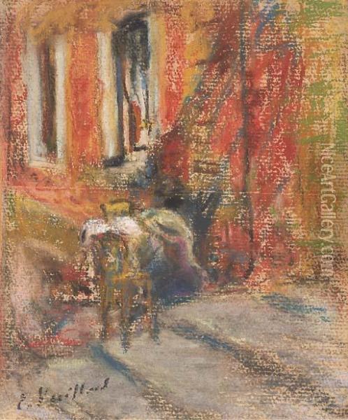Deux Figures Assises Sur Les Marches D'une Maison Oil Painting - Jean-Edouard Vuillard