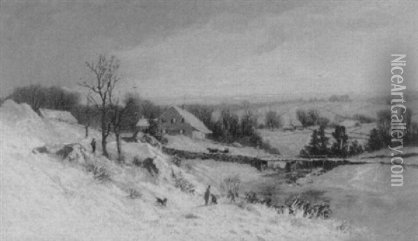 Winter Near Albany, New York Oil Painting - George Henry Boughton