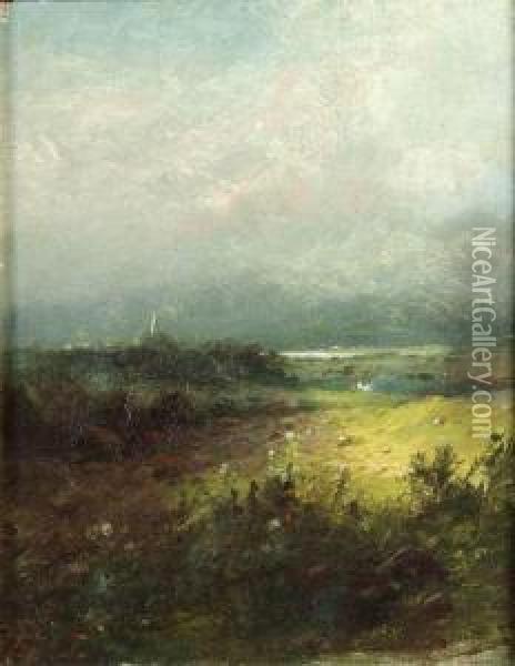 Wolkenverhangene Landschaft Oil Painting - Eduard I Schleich