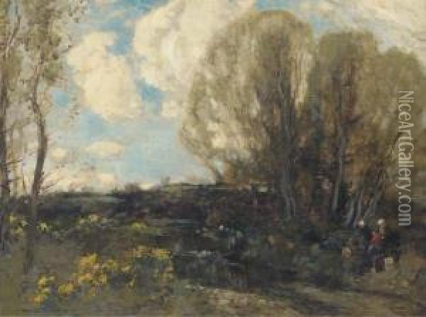 The Brook Oil Painting - William Alfred Gibson
