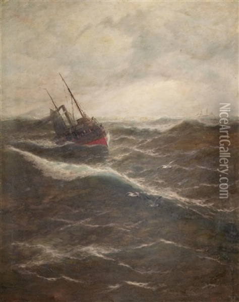 Crossing The Bay Oil Painting - Thomas Rose Miles