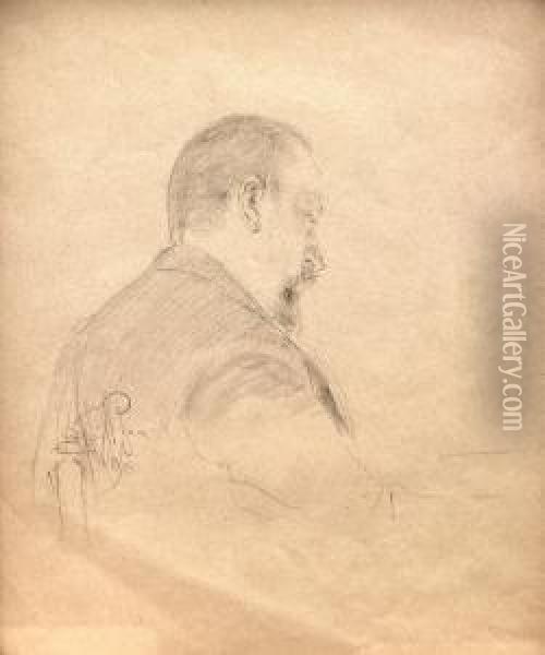 Portrait Of The Composer Alexander Konstantinovich Glazunov Oil Painting - Ilya Efimovich Efimovich Repin