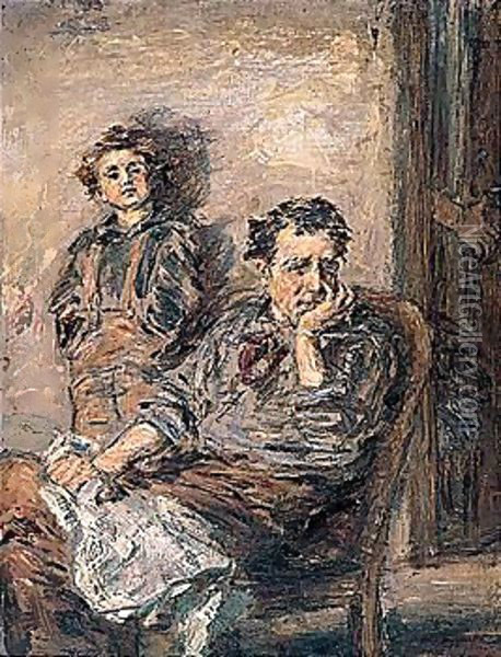 Fisherman And Son Oil Painting - William McTaggart
