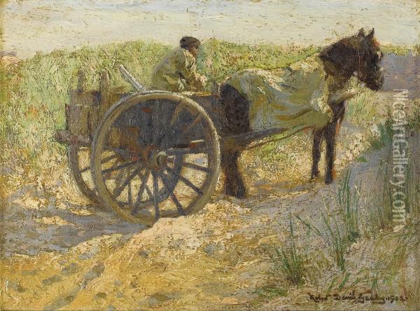 Horse With Carriage Oil Painting - Robert David Gauley