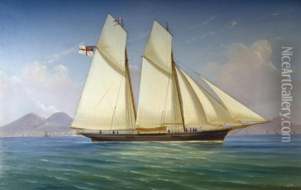 The Royal Yacht Squadron Racing Cutter Oil Painting - de Simone Tommaso