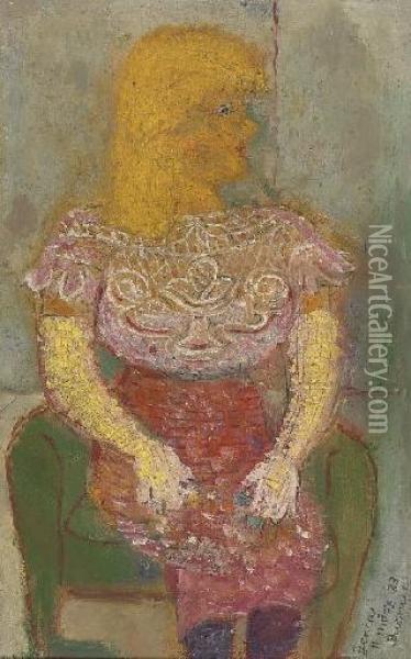 Seated Girl Oil Painting - Robert Genin
