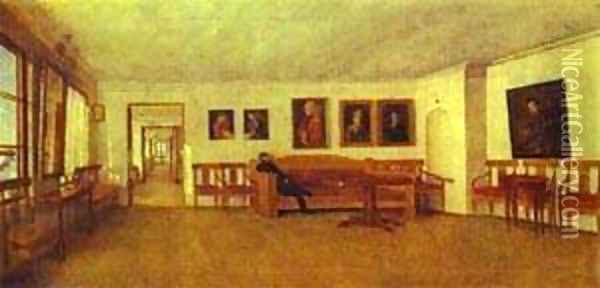 In The Rooms Of A Semenov (Estate Of Otradnoye) 1840s Oil Painting - Fedor Mikhailovich Slavyansky