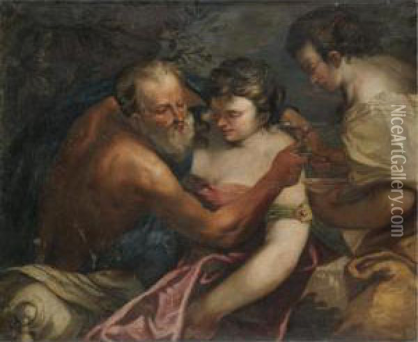 Lot And His Daughters Oil Painting - Pietro Liberi