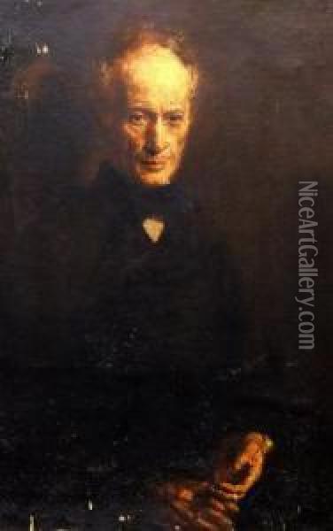 Portrait Of A Man Seated Wearing A Black Jacket And Neck Tie Oil Painting - Sir David Wilkie