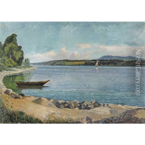Sommerliche Seeuferpartie Oil Painting - Johann Robert Schuerch