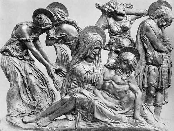 Lamentation over the dead Christ Oil Painting - Donatello