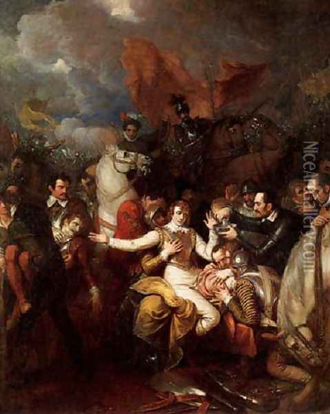 The Fatal Wounding of Sir Philip Sidney Oil Painting - Benjamin West