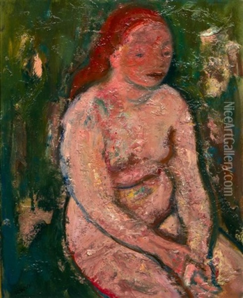 Sitting Nude Oil Painting - Georges (Karpeles) Kars