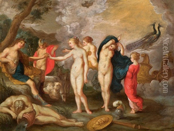 Das Urteil Des Paris Oil Painting - Abraham van Diepenbeeck