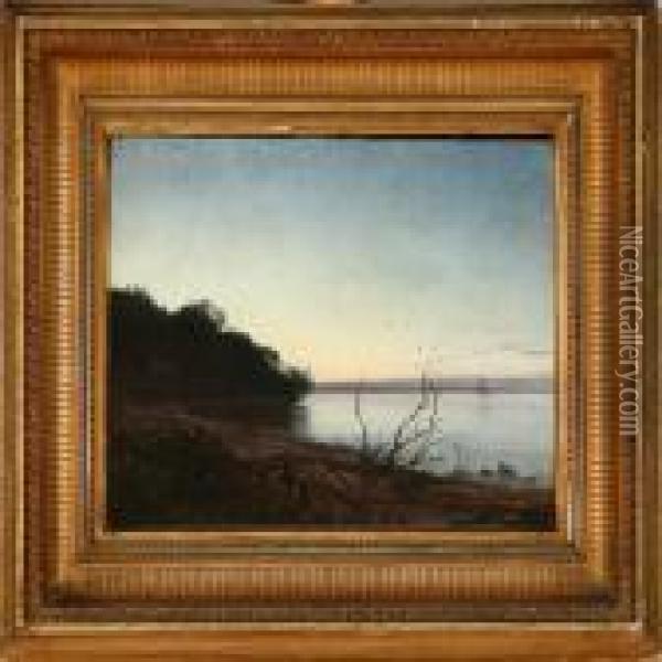 Evening Atmosphere Near The Sea Oil Painting - Janus Andreas La Cour