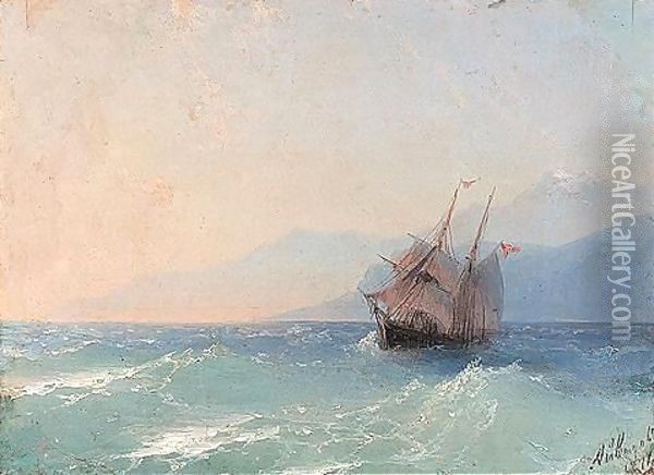 Shipping on the black sea Oil Painting - Ivan Konstantinovich Aivazovsky