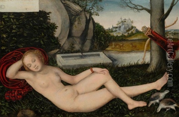 Schlafende Diana Oil Painting - Lucas Cranach the Younger