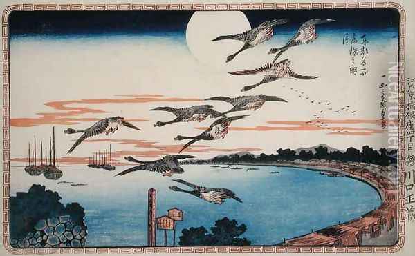 Full Moon at Takanawa from Celebrated places in the Eastern Capital of Edo Oil Painting - Utagawa or Ando Hiroshige