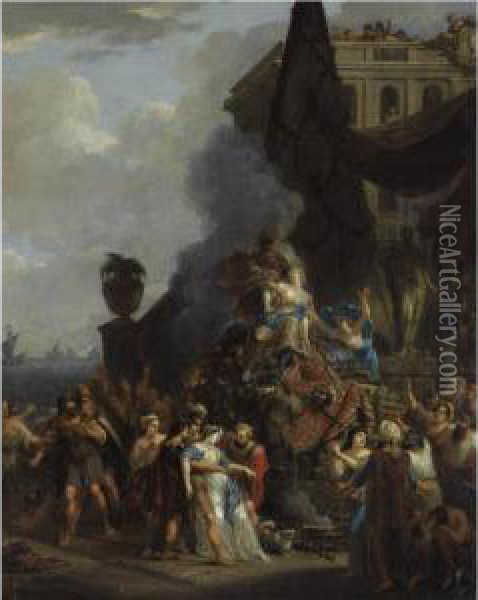 The Sacrifice Of Iphigenia Oil Painting - Gerard Hoet