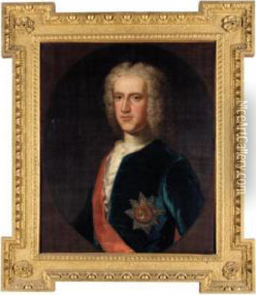 Portrait Of A Nobleman, Probably Thomas Fermor, 1st Earl Of Pomfret (1698-1761) Oil Painting - Enoch Seeman