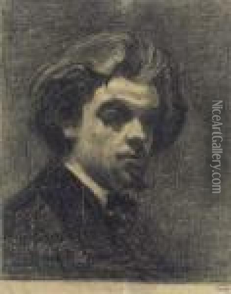 Autoportrait Vers 1860 Oil Painting - Ignace Henri Jean Fantin-Latour