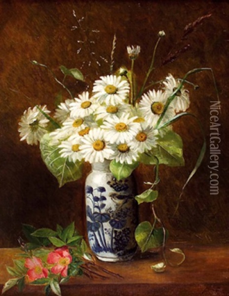 Margariten In Vase Oil Painting - Anthonie Eleonore (Anthonore) Christensen