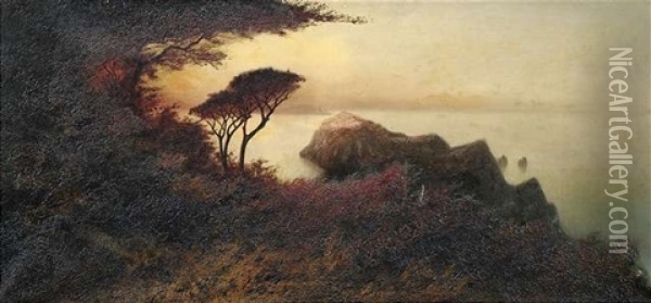 Abendliche Kustenlandschaft Auf Capri Oil Painting - Karl Wilhelm Diefenbach