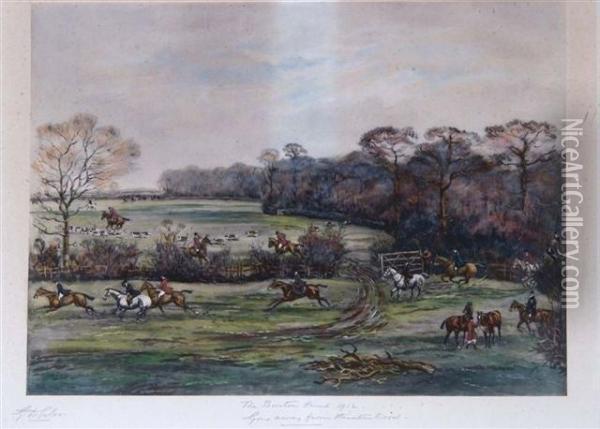 The Burton Hunt Oil Painting - G.D. Giles
