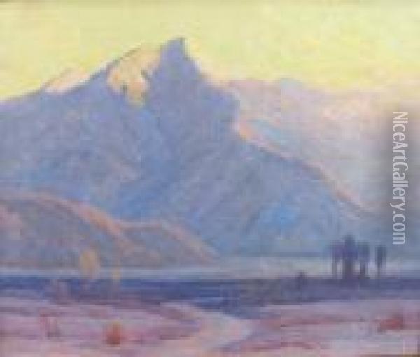 Mount San Jacinto At Dusk Oil Painting - Gordon Coutts