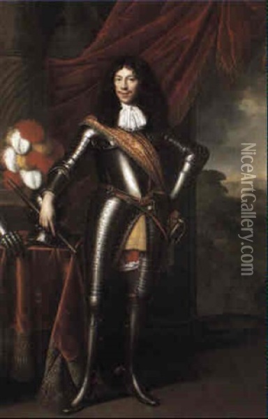 Portrait Of A Gentleman In Armour Oil Painting - Pieter Nason