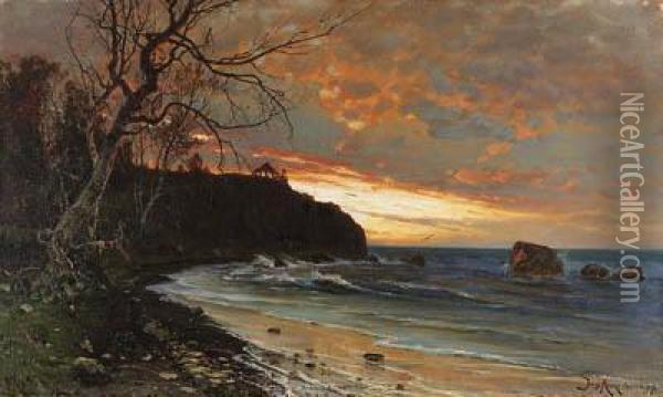 Rocky Seashore Oil Painting - Iulii Iul'evich (Julius) Klever
