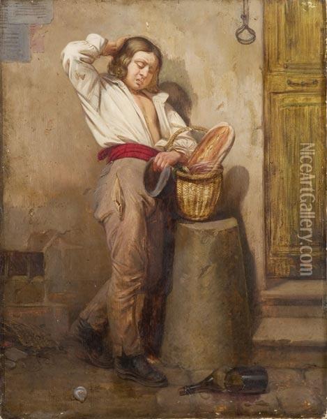 Il Garzone Del Pane E Del Vino Oil Painting - Alfred Alexandre Delauney