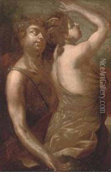 Daphne And Apollo Oil Painting - Giacinto Brandi