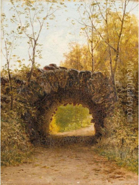Old Stone Bridge Oil Painting - Gavril Kondratenko