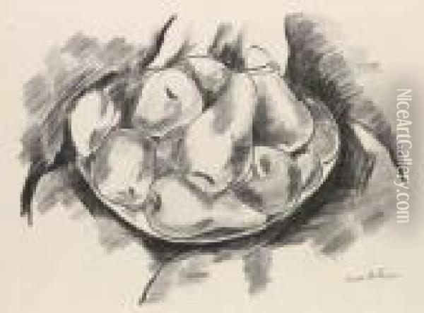 Dish Of Apples And Pears Oil Painting - Marsden Hartley