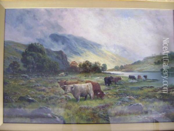 Extensive Highland Landscape Oil Painting - Joseph Middleton Jopling