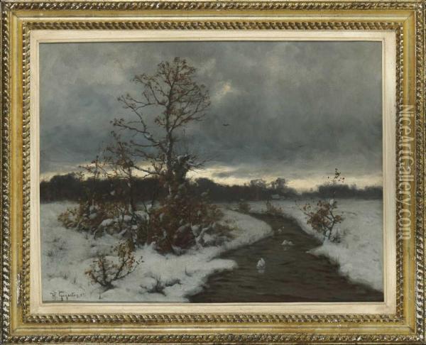 Winterliche Bachlandschaft Oil Painting - Heinrich Gogarten