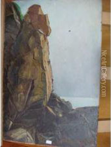 Le Rocher - Oil Painting - Charles, L'Aine Lemire