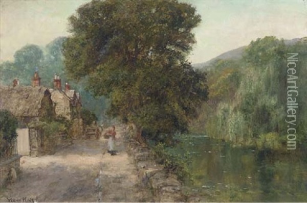 The Riverside Path Oil Painting - Henry John Yeend King