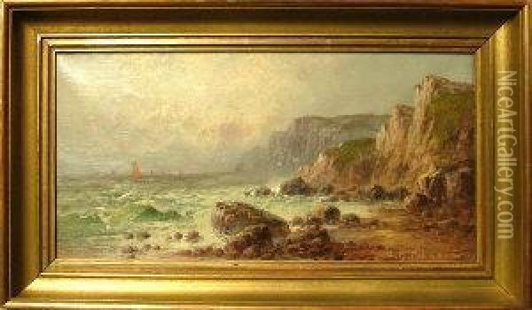 A Rocky Shore Oil Painting - Sidney Yates Johnson