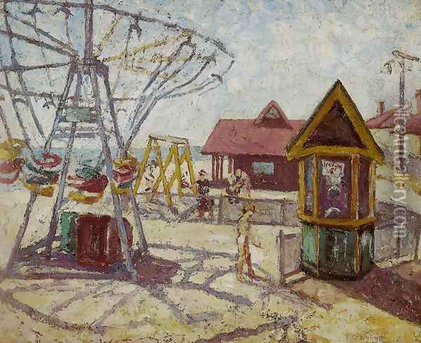 Beach Playground Oil Painting - Marjorie Gwynne