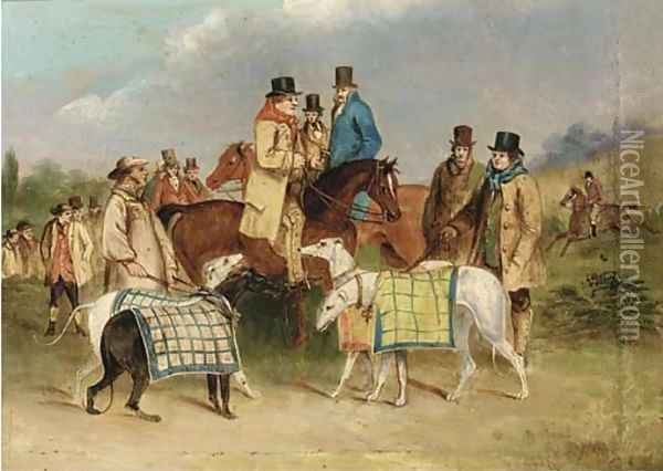 Before the course; and Releasing the hare Oil Painting - Henry Alken