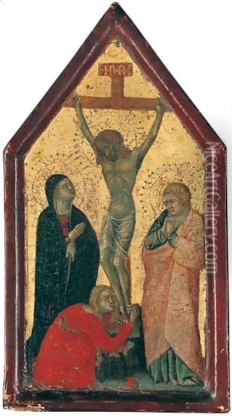 The Crucifixion Oil Painting - Sienese School
