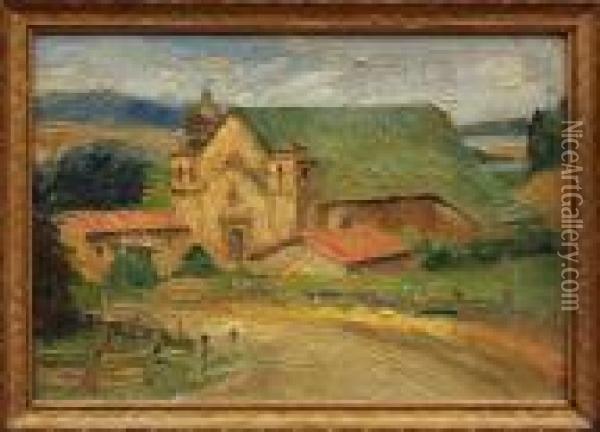 Carmel Mission Oil Painting - Selden Connor Gile